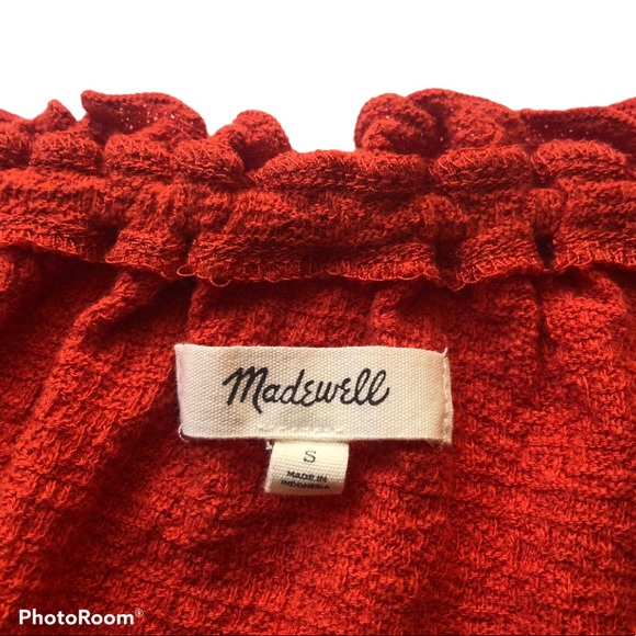 Madewell Burnt Orange Off the Shoulder Cotton Top - Picture 9 of 9
